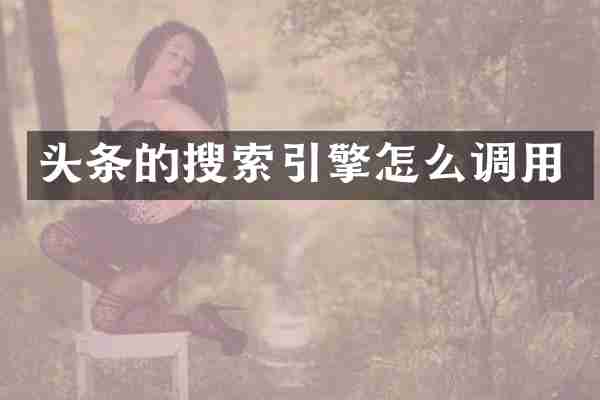头条的搜索引擎怎么调用