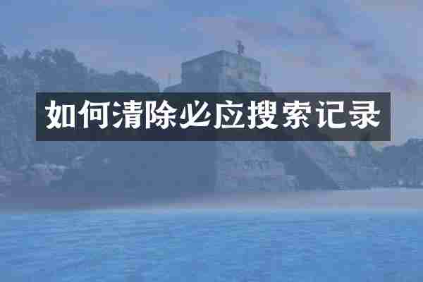 如何清除必应搜索记录