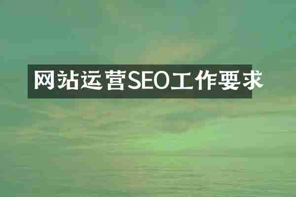 网站运营SEO工作要求