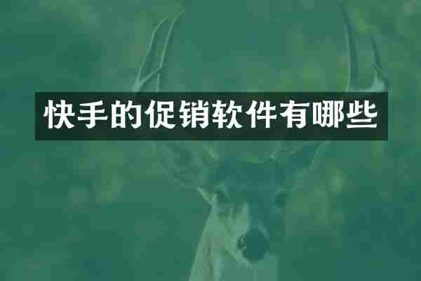 快手的促销软件有哪些