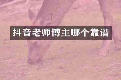 抖音老师博主哪个靠谱