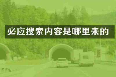 必应搜索内容是哪里来的