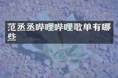 范丞丞哔哩哔哩歌单有哪些