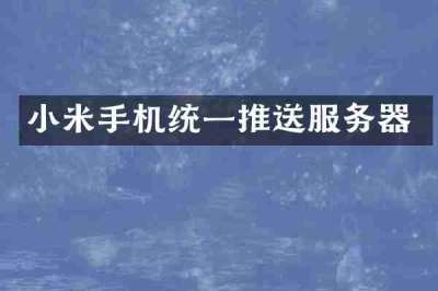 小米手机统一推送服务器