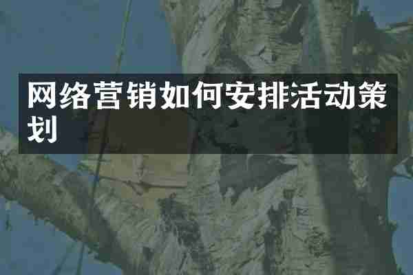 网络营销如何安排活动策划
