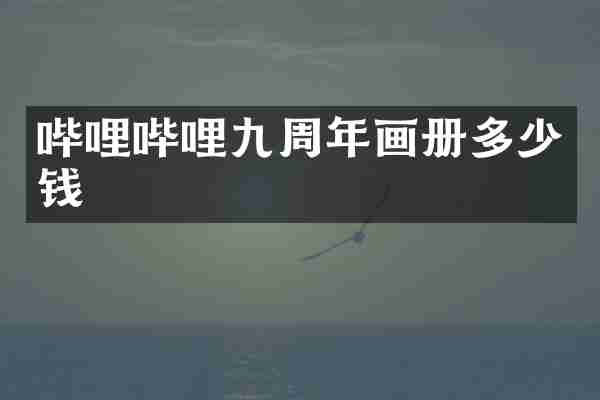 哔哩哔哩九周年画册多少钱