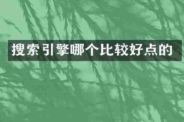 搜索引擎哪个比较好点的