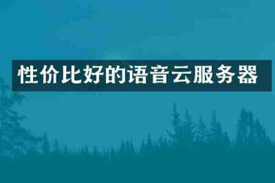性价比好的语音云服务器