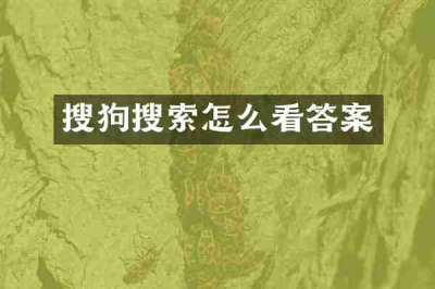 搜狗搜索怎么看答案