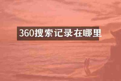 360搜索记录在哪里