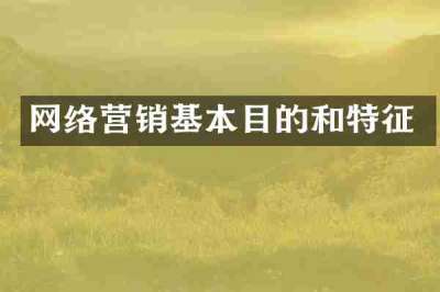 网络营销基本目的和特征