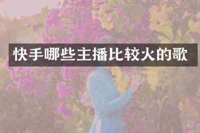快手哪些主播比较火的歌