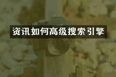 资讯如何高级搜索引擎