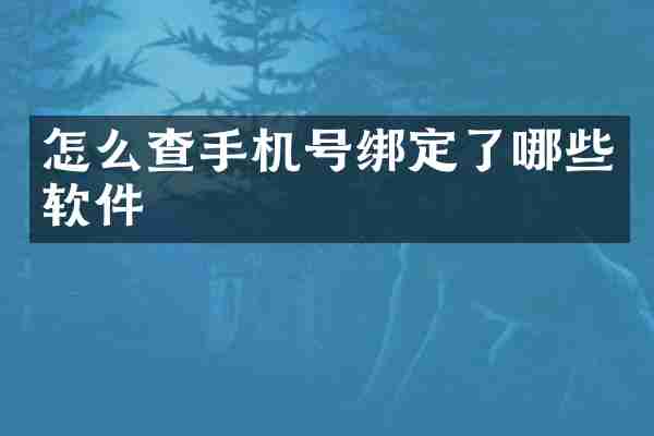 怎么查手机号绑定了哪些软件