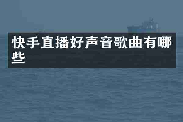 快手直播好声音歌曲有哪些