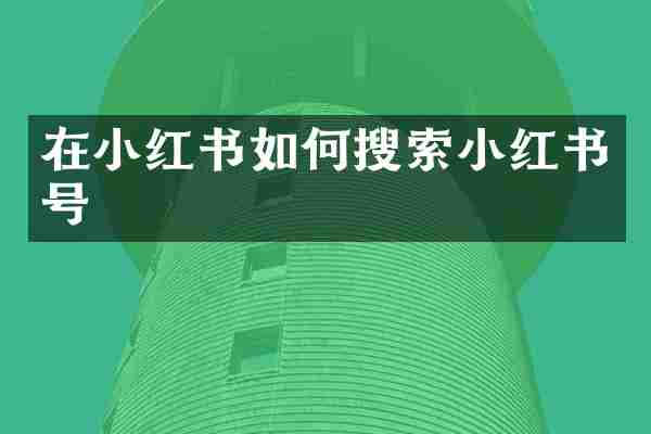 在小红书如何搜索小红书号