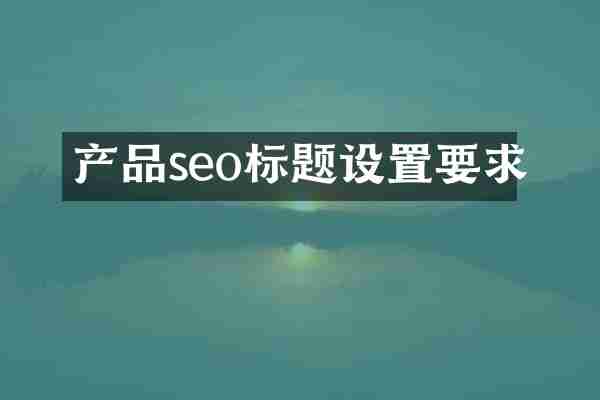 产品seo标题设置要求