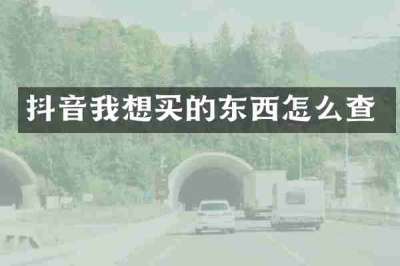 抖音我想买的东西怎么查