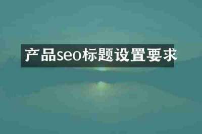 产品seo标题设置要求
