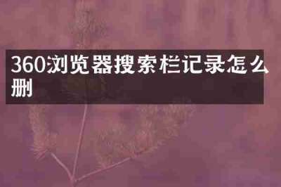 360浏览器搜索栏记录怎么删