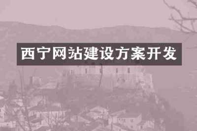 西宁网站建设方案开发