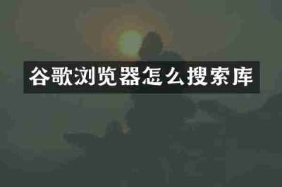 谷歌浏览器怎么搜索库