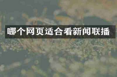 哪个网页适合看新闻联播