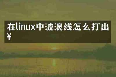 在linux中波浪线怎么打出来