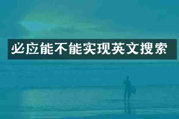 必应能不能实现英文搜索