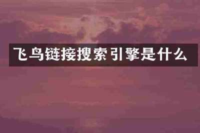 飞鸟链接搜索引擎是什么