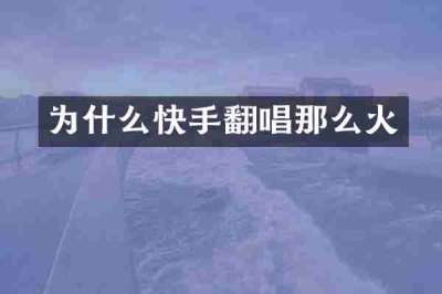 为什么快手翻唱那么火