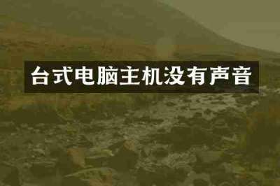 台式电脑主机没有声音