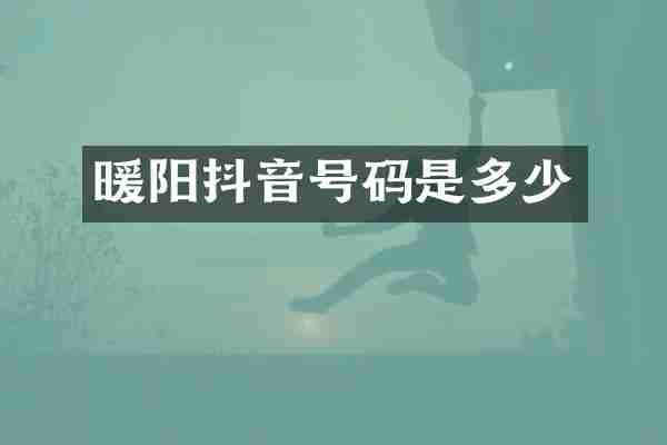 暖阳抖音号码是多少