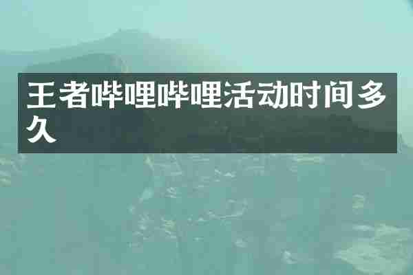 王者哔哩哔哩活动时间多久