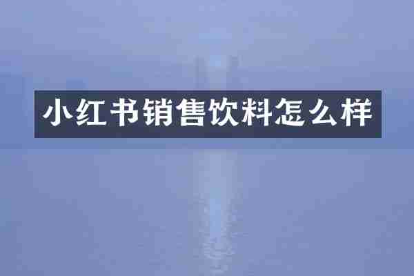 小红书销售饮料怎么样
