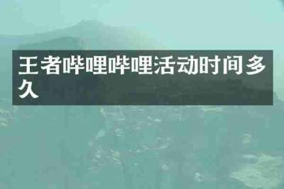王者哔哩哔哩活动时间多久