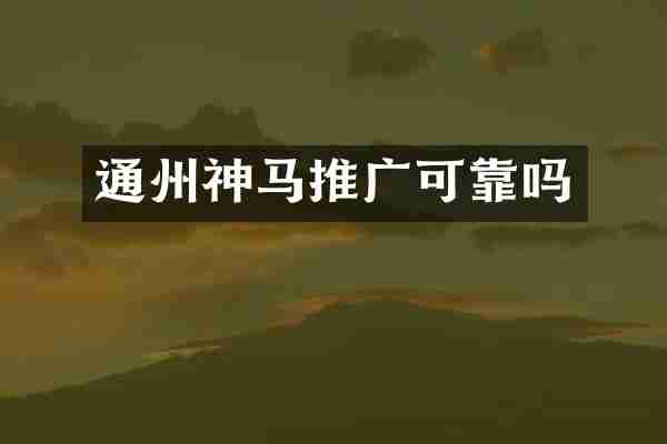 通州神马推广可靠吗