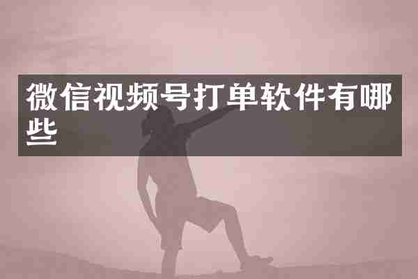 微信视频号打单软件有哪些