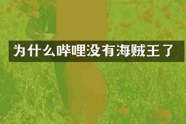 为什么哔哩没有海贼王了