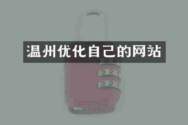 温州优化自己的网站