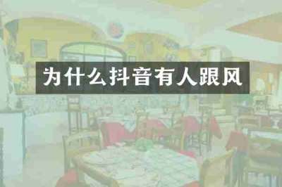 为什么抖音有人跟风