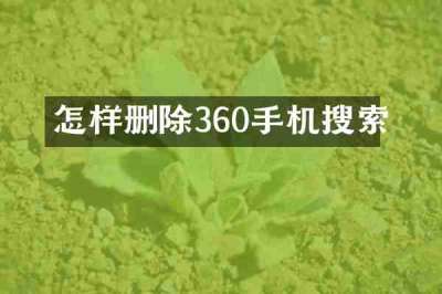 怎样删除360手机搜索