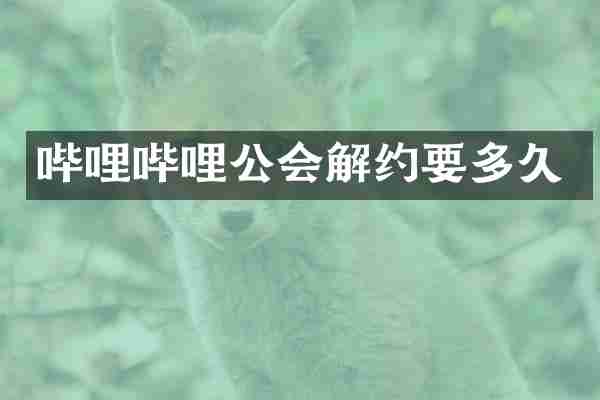 哔哩哔哩公会解约要多久