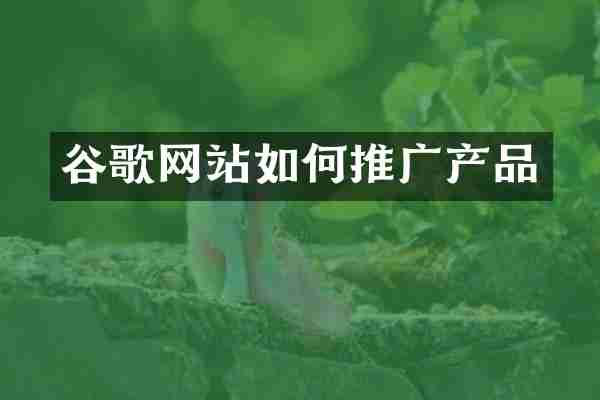 谷歌网站如何推广产品