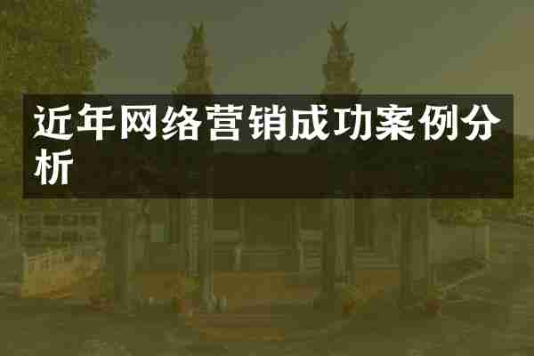 近年网络营销成功案例分析