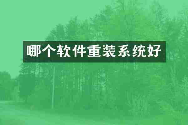 哪个软件重装系统好