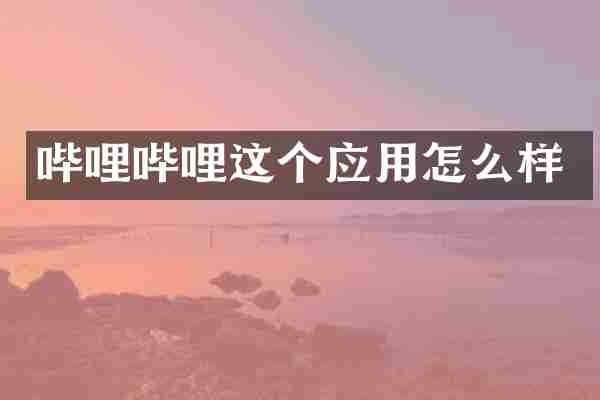 哔哩哔哩这个应用怎么样