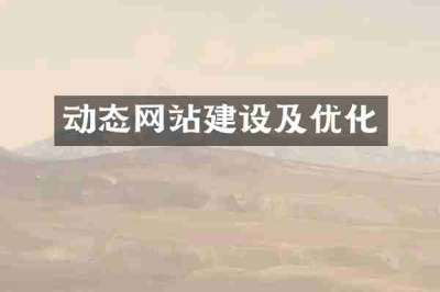 动态网站建设及优化