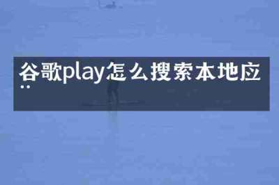 谷歌play怎么搜索本地应用