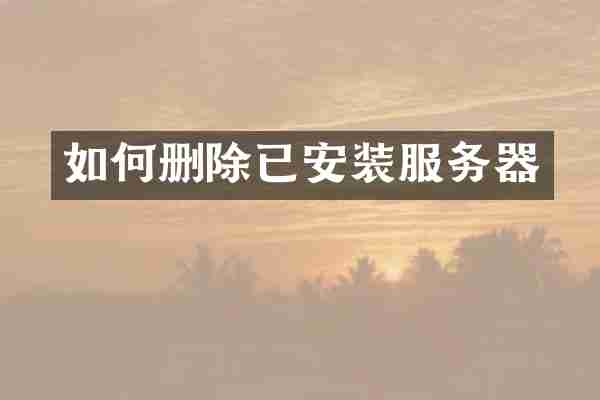 如何删除已安装服务器